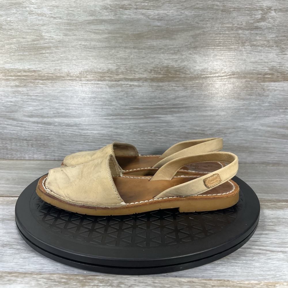 Castell Menorca Women's Brown Leather Slide Back Sandals Size EU 37 US 7